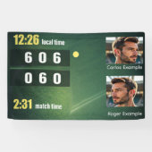 Personalized Tennis Scoreboard – Custom Match Spandoek (Horizontaal)