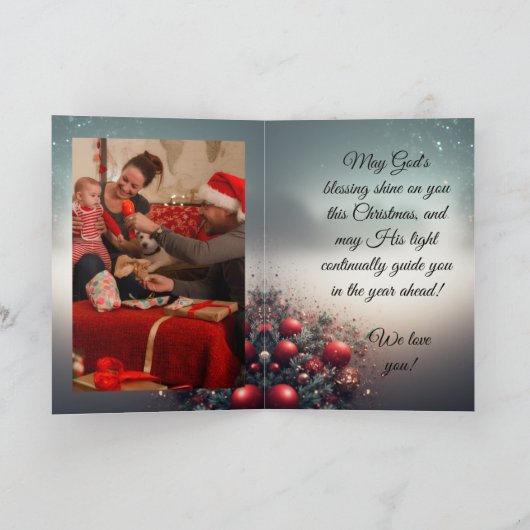Personalized, Text and Picture Christmas Card Feestdagen Kaart (Binnen)