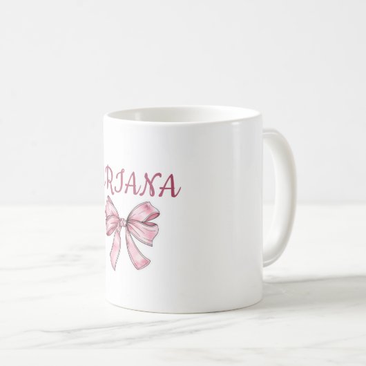 Personalized  text Pink Bow Mug  (Devant droit)