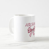 Personalized  text Pink Bow Mug  (Devant gauche)