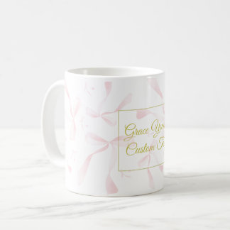 Personalized Text Watercolor Ribbon Pattern Design Koffiemok