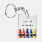 Personalized Thank You Crayon Teacher Keychain (Voorkant Links)