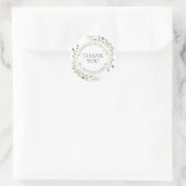 Personalized Thank You Message Greenery Floral Ronde Sticker (Tas)