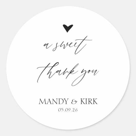 Personalized Thank You Wedding Favor Sticker (Devant)