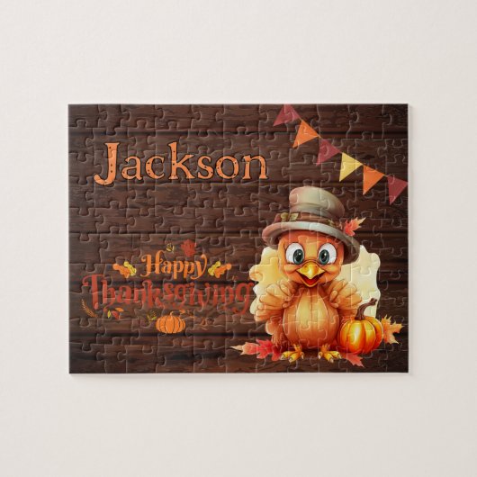 Personalized Thanksgiving Child Name Puzzle  (Horizontal)