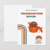 Personalized Thanksgiving Dinner  Invitation Kaart (Voorkant / Achterkant)