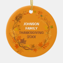 Personalized Thanksgiving Family Autumn Wreath