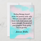 Personalized Therapist Client Blue Pastel Floral Bedankkaart (Achterkant)