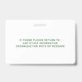 Personalized Therapy Animal Dog Photo ID Badge (Arrière)