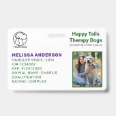 Personalized Therapy Animal Dog Photo ID Badge (Avant)