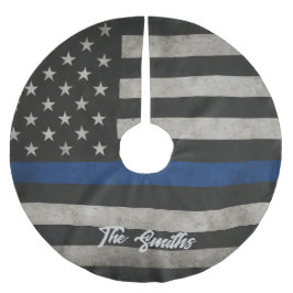 Personalized Thin Blue Line American Flag Kerstboom Rok