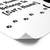 Personalized This Human Belongs To Cat Poster (Coin)