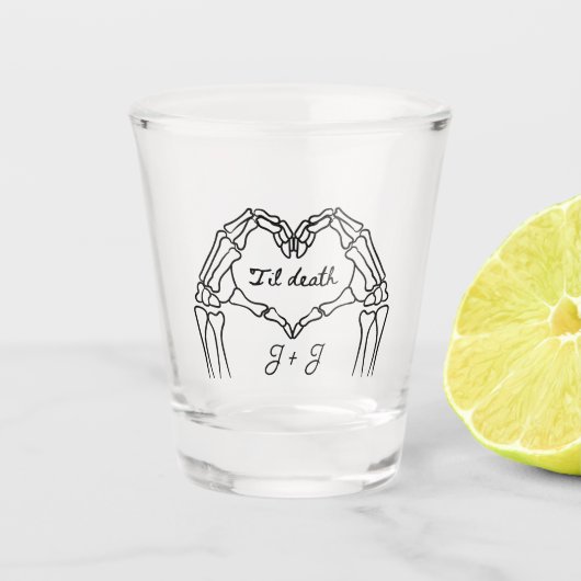 Personalized ’Til Death Wedding Shot Glass Shot Glas (Voorkant)