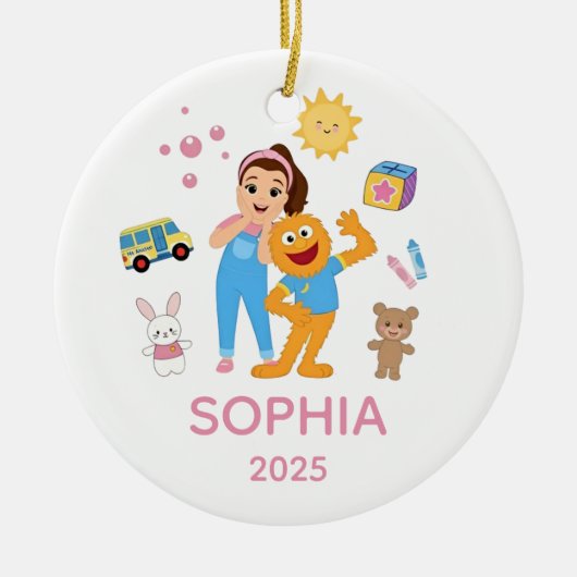 Personalized Toddler Ornament, Ms. Rachel Ornament (Voorkant)