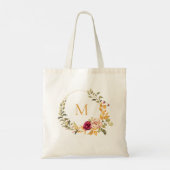 Personalized Tote Bag Monogram Autumn Floral (Dos)