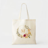 Personalized Tote Bag Monogram Autumn Floral (Devant)