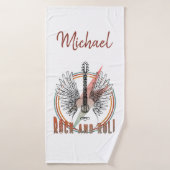 Personalized towel Rock and Roll, guitare  (Serviette de bain)