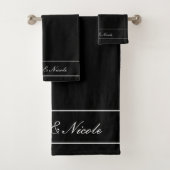 Personalized Towel Set, Elegant White, Classic (En situation)