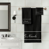 Personalized Towel Set, Elegant White, Classic