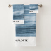 Personalized Towel Set, Shaded Blue Ombre, Elegant (En situation)