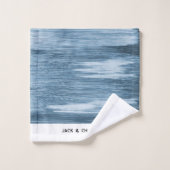 Personalized Towel Set, Shaded Blue Ombre, Elegant (Gant de toilette)