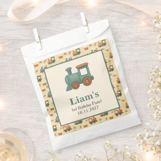 Personalized Train Kids Birthday Party  Bedankzakje (Geknipt)
