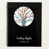 Personalized Tree of Life Black Planner (Voorkant)