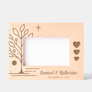 Personalized Tree of Life Wood Anniversary Gegraveerde Lijstjes