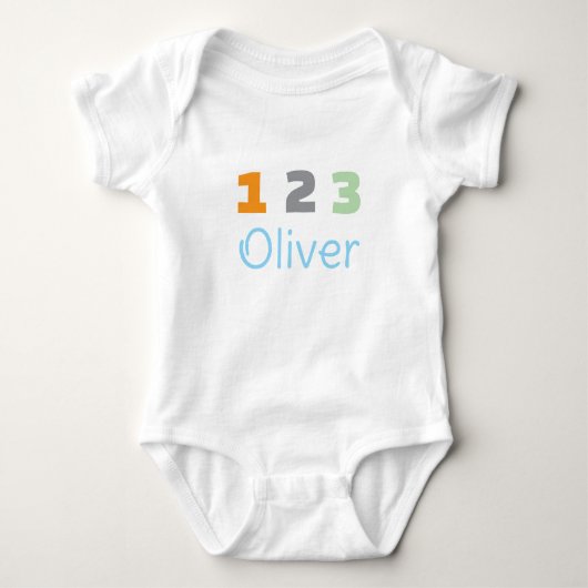 Personalized Triplets Outfit, Custom 1 2 3  Romper (Voorkant)