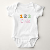 Personalized Triplets Outfit, Custom 1 2 3  Romper (Voorkant)