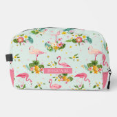 Personalized Tropical Flamingo Pink Beach Vibes Toilettasje (Voorkant)