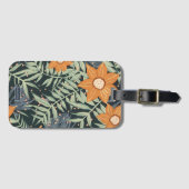 Personalized Tropical Floral Leaves Bagagelabel (Voorkant (horizontaal))