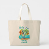 Personalized Tropical Island Grote Tote Bag (Achterkant)