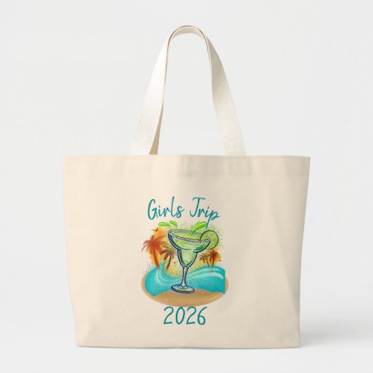 Personalized Tropical Island Grote Tote Bag (Voorkant)