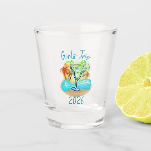 Personalized Tropical Island Shot Glas (Voorkant)