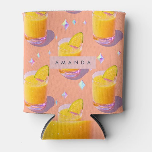 Personalized Tropical Mango Smoothie Style Blikjeskoeler (Voorkant)