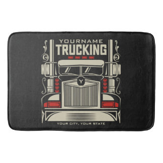 Personalized Trucking 18 Wheeler BIG RIG Trucker Badmat