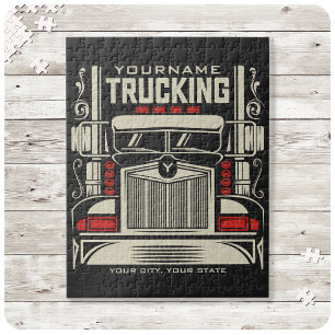 Personalized Trucking 18 Wheeler BIG RIG Trucker Legpuzzel