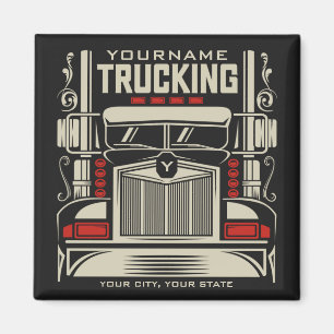 Personalized Trucking 18 Wheeler BIG RIG Trucker Magneet