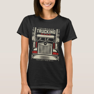 Personalized Trucking 18 Wheeler BIG RIG Trucker T-shirt