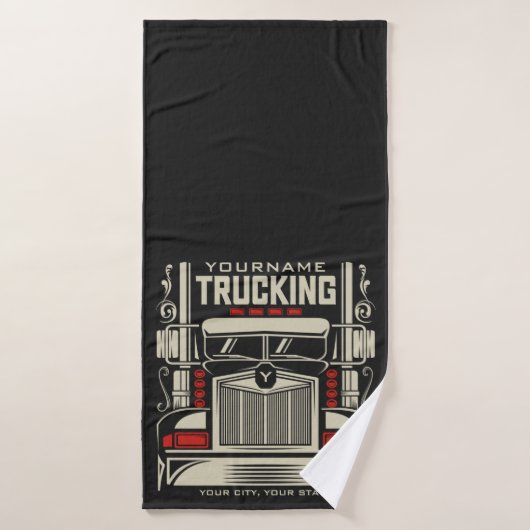 Personalized Trucking 18 Wheeler BIG Trucker (Serviette de bain)