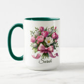 Personalized Tulip Floral Name Mug (Gauche)