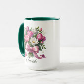 Personalized Tulip Floral Name Mug (Devant gauche)