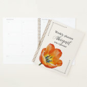 Personalized Tulip Planner Aesthetic Weekly Floral (Devant avec enveloppe)
