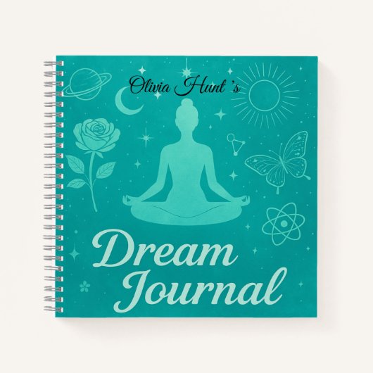 Personalized Turquoise Dream Journal Notebook Notitieboek (Voorkant)