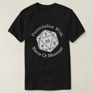 PERSONALIZED Twenty Sided Dice Graphic T-shirt