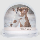 Personalized two dogs photo two names sneeuwbol (Achterkant)