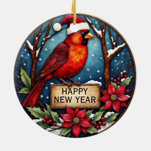 Personalized Two-Sided Cardinal Ornament (Achterkant)