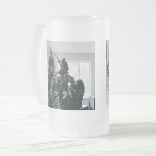 Personalized Two Sided Family Christmas Photo Matglas Bierpul (Voorkant links)