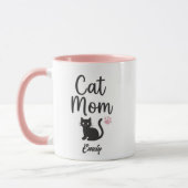 Personalized Two-Tone Cat Mom Mug (Gauche)